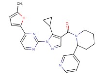 2-(5-cyclopropyl-4-{[2-(3-pyridinyl)-1-piperidinyl]carbonyl}-1H-pyrazol-1-yl)-4-(5-methyl-2-furyl)pyrimidine