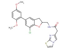 N-{[7-chloro-5-(2,5-dimethoxyphenyl)-2,3-dihydro-1-benzofuran-2-yl]methyl}-2-imidazo[2,1-b][1,3]thiazol-6-ylacetamide