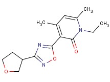 1-ethyl-4,6-dimethyl-3-[3-(tetrahydrofuran-3-yl)-1,2,4-oxadiazol-5-yl]pyridin-2(1H)-one