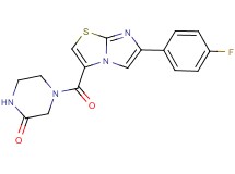4-{[6-(4-fluorophenyl)imidazo[2,1-b][1,3]thiazol-3-yl]carbonyl}-2-piperazinone
