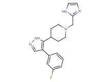 4-[4-(3-fluorophenyl)-1H-pyrazol-5-yl]-1-(1H-imidazol-2-ylmethyl)piperidine