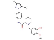 N-[4-(3,5-dimethyl-1H-pyrazol-1-yl)phenyl]-1-(3-hydroxy-4-methoxybenzyl)-2-piperidinecarboxamide