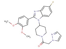 2-(3,4-dimethoxyphenyl)-5-fluoro-1-[1-(1H-pyrazol-1-ylacetyl)-4-piperidinyl]-1H-benzimidazole