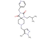 8-[(1,5-dimethyl-1H-pyrazol-4-yl)methyl]-1-(3-methylbutyl)-3-(3-pyridinylmethyl)-1,3,8-triazaspiro[4.5]decane-2,4-dione
