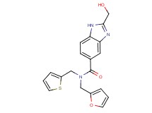 N-(2-furylmethyl)-2-(hydroxymethyl)-N-(2-thienylmethyl)-1H-benzimidazole-5-carboxamide