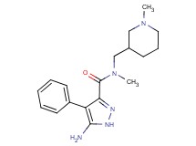 5-amino-N-methyl-N-[(1-methylpiperidin-3-yl)methyl]-4-phenyl-1H-pyrazole-3-carboxamide