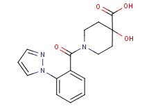 4-hydroxy-1-[2-(1H-pyrazol-1-yl)benzoyl]piperidine-4-carboxylic acid