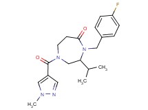 4-(4-fluorobenzyl)-3-isopropyl-1-[(1-methyl-1H-pyrazol-4-yl)carbonyl]-1,4-diazepan-5-one