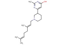6-{1-[(2E)-3,7-dimethyl-2,6-octadien-1-yl]-3-piperidinyl}-2-methyl-4-pyrimidinol