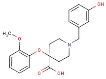 1-(3-hydroxybenzyl)-4-(2-methoxyphenoxy)piperidine-4-carboxylic acid
