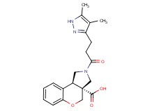 (3aR*,9bR*)-2-[3-(4,5-dimethyl-1H-pyrazol-3-yl)propanoyl]-1,2,3,9b-tetrahydrochromeno[3,4-c]pyrrole-3a(4H)-carboxylic acid