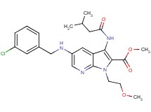 methyl 5-[(3-chlorobenzyl)amino]-1-(2-methoxyethyl)-3-[(3-methylbutanoyl)amino]-1H-pyrrolo[2,3-b]pyridine-2-carboxylate
