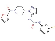 N-(3-fluorophenyl)-N'-{1-[1-(2-furoyl)-4-piperidinyl]-1H-pyrazol-5-yl}urea