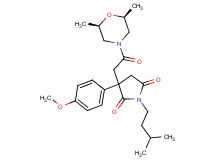 3-{2-[(2R*,6S*)-2,6-dimethyl-4-morpholinyl]-2-oxoethyl}-3-(4-methoxyphenyl)-1-(3-methylbutyl)-2,5-pyrrolidinedione