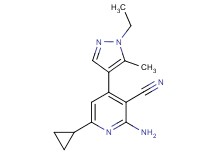 2-amino-6-cyclopropyl-4-(1-ethyl-5-methyl-1H-pyrazol-4-yl)nicotinonitrile