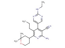 2-amino-6-(2,2-dimethyltetrahydro-2H-pyran-4-yl)-4-[2-(ethylamino)pyrimidin-5-yl]-5-propylnicotinonitrile