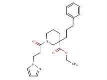 ethyl 3-(3-phenylpropyl)-1-[3-(1H-pyrazol-1-yl)propanoyl]-3-piperidinecarboxylate