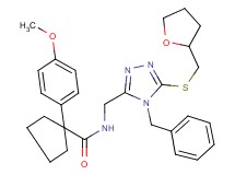 N-({4-benzyl-5-[(tetrahydro-2-furanylmethyl)thio]-4H-1,2,4-triazol-3-yl}methyl)-1-(4-methoxyphenyl)cyclopentanecarboxamide