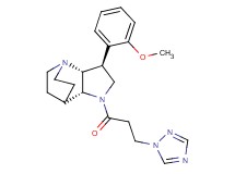 (2R*,3S*,6R*)-3-(2-methoxyphenyl)-5-[3-(1H-1,2,4-triazol-1-yl)propanoyl]-1,5-diazatricyclo[5.2.2.0~2,6~]undecane