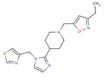 1-[(3-ethyl-5-isoxazolyl)methyl]-4-[1-(1,3-thiazol-4-ylmethyl)-1H-imidazol-2-yl]piperidine