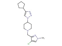 1-[(4-chloro-1-methyl-1H-pyrazol-3-yl)methyl]-4-(4-cyclopentyl-1H-1,2,3-triazol-1-yl)piperidine trifluoroacetate