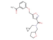 5-[(3-acetylphenoxy)methyl]-N-(cyclopropylmethyl)-N-(tetrahydro-2-furanylmethyl)-3-isoxazolecarboxamide