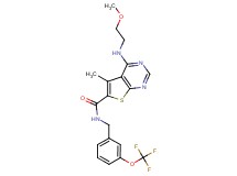 4-[(2-methoxyethyl)amino]-5-methyl-N-[3-(trifluoromethoxy)benzyl]thieno[2,3-d]pyrimidine-6-carboxamide