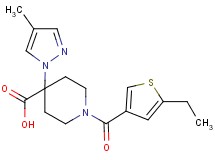 1-[(5-ethyl-3-thienyl)carbonyl]-4-(4-methyl-1H-pyrazol-1-yl)piperidine-4-carboxylic acid