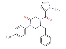 5-benzyl-1-(4-methylphenyl)-4-[(1-methyl-1H-pyrazol-5-yl)carbonyl]-2-piperazinone