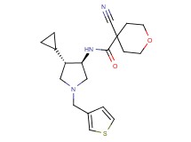 4-cyano-N-[rel-(3R,4S)-4-cyclopropyl-1-(3-thienylmethyl)-3-pyrrolidinyl]tetrahydro-2H-pyran-4-carboxamide hydrochloride
