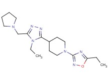 1-(5-ethyl-1,2,4-oxadiazol-3-yl)-4-[4-ethyl-5-(pyrrolidin-1-ylmethyl)-4H-1,2,4-triazol-3-yl]piperidine