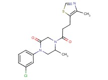 1-(3-chlorophenyl)-5-methyl-4-[3-(4-methyl-1,3-thiazol-5-yl)propanoyl]-2-piperazinone