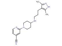 2-(4-{[3-(3,5-dimethyl-1H-pyrazol-4-yl)propyl]amino}piperidin-1-yl)isonicotinonitrile