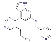 4-(5-propylpyrimidin-4-yl)-N-(pyridin-3-ylmethyl)-1H-pyrrolo[2,3-b]pyridin-6-amine