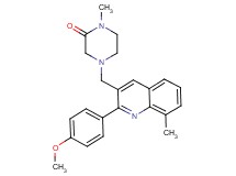 4-{[2-(4-methoxyphenyl)-8-methyl-3-quinolinyl]methyl}-1-methyl-2-piperazinone