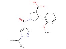 (3S*,4R*)-1-[(1-isopropyl-1H-pyrazol-4-yl)carbonyl]-4-(2-methoxyphenyl)pyrrolidine-3-carboxylic acid