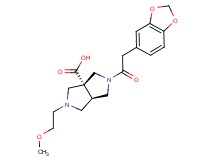 (3aR*,6aR*)-2-(1,3-benzodioxol-5-ylacetyl)-5-(2-methoxyethyl)hexahydropyrrolo[3,4-c]pyrrole-3a(1H)-carboxylic acid