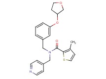3-methyl-N-(4-pyridinylmethyl)-N-[3-(tetrahydro-3-furanyloxy)benzyl]-2-thiophenecarboxamide