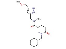 1-(cyclohexylmethyl)-N-{[5-(methoxymethyl)-1H-pyrazol-3-yl]methyl}-N-methyl-6-oxo-3-piperidinecarboxamide