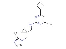 4-cyclobutyl-6-methyl-N-({1-[(2-methyl-1H-imidazol-1-yl)methyl]cyclopropyl}methyl)pyrimidin-2-amine