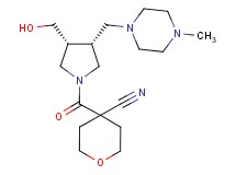4-({(3R*,4R*)-3-(hydroxymethyl)-4-[(4-methyl-1-piperazinyl)methyl]-1-pyrrolidinyl}carbonyl)tetrahydro-2H-pyran-4-carbonitrile