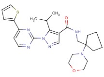 5-isopropyl-N-{[1-(4-morpholinyl)cyclopentyl]methyl}-1-[4-(2-thienyl)-2-pyrimidinyl]-1H-pyrazole-4-carboxamide