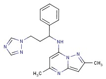 2,5-dimethyl-N-[1-phenyl-3-(1H-1,2,4-triazol-1-yl)propyl]pyrazolo[1,5-a]pyrimidin-7-amine