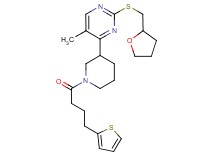 5-methyl-2-[(tetrahydro-2-furanylmethyl)thio]-4-{1-[4-(2-thienyl)butanoyl]-3-piperidinyl}pyrimidine