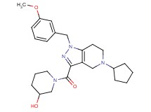 1-{[5-cyclopentyl-1-(3-methoxybenzyl)-4,5,6,7-tetrahydro-1H-pyrazolo[4,3-c]pyridin-3-yl]carbonyl}-3-piperidinol