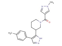 3-[4-(4-methylphenyl)-1H-pyrazol-5-yl]-1-[(1-methyl-1H-pyrazol-4-yl)carbonyl]piperidine