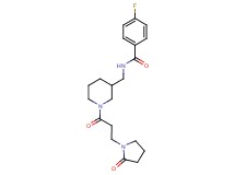 4-fluoro-N-({1-[3-(2-oxo-1-pyrrolidinyl)propanoyl]-3-piperidinyl}methyl)benzamide