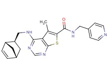 4-{[(1R*,2S*,4R*)-bicyclo[2.2.1]hept-5-en-2-ylmethyl]amino}-5-methyl-N-(4-pyridinylmethyl)thieno[2,3-d]pyrimidine-6-carboxamide