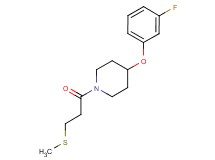 4-(3-fluorophenoxy)-1-[3-(methylthio)propanoyl]piperidine