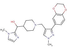 (1-{[3-(2,3-dihydro-1,4-benzodioxin-6-yl)-1-methyl-1H-pyrazol-4-yl]methyl}-4-piperidinyl)(1-methyl-1H-imidazol-2-yl)methanol